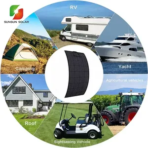 Panneau Solaire Monocristallin Flexible Sans Cadre Entièrement Noir 500W 520W 40V pour Balcon, Bateau, Utilisation Extérieure SS-M500W - Product Image 3