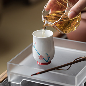 Guanlan Plum Blossom Tea <b>Cup</b> Porcelain Round Traditional Chinese Style Master <b>Cup</b> For Tea Tasting - Product Image 2