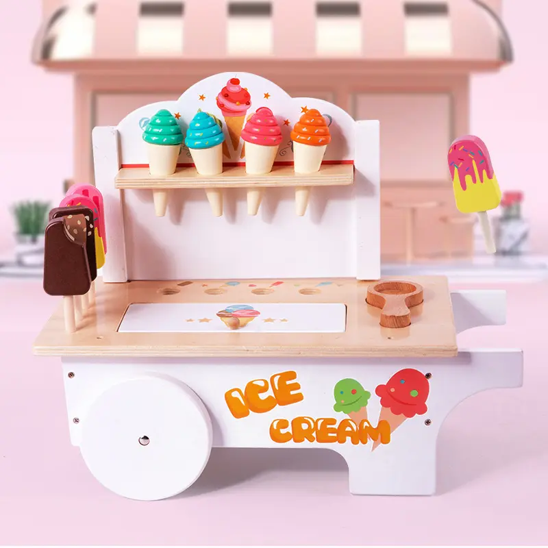इंटरएक्टिव आइसक्रीम टॉय कार कॉम्बिनेशन के साथ अर्ली एजुकेशन प्ले हाउस, बच्चों की बिक्री इंटरएक्टिव आइसक्रीम सिमुलेशन