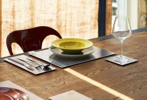 Salle à manger en acier pour hôtel de mariage de marque italienne Ensemble de table à manger en acier inoxydable estampé de marque italienne pour fête d'événement - Product Image 3