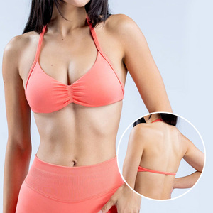 Roregal alta elasticidad Light Extinction Nylon sin costuras Yoga Halter Bra Beautiful Back Sports Bra para mujer - Product Image 1