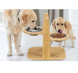 Vente en gros : Support réglable surélevé pour gamelles de chien en bambou – Gamelle surélevée pour chiens, pour aliments et eau - Product Image 4