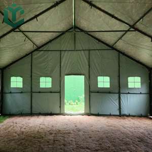 Lều nhà vải bố cao cấp hai lớp chống thấm bốn mùa dành cho 100 người cắm trại ngoài trời, có phòng ngủ và phòng họp - Product Image 4