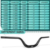 BUCKLOS 31.8mm guidon de vélo Rise Swallow VTT guidon 31.8*780MM Riser 30/50/90/120mm barre aluminium pièces de cyclisme