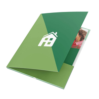 Carpeta de Presentación de Tamaño Personalizado, Papel Kraft Grueso Ecológico con Ranuras para Tarjetas y Bolsillos para Folletos