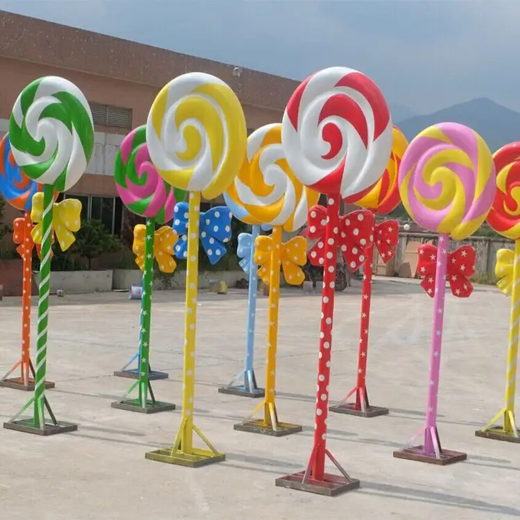 Customized Large Candy Christmas Ornaments Modern Candy Cane Weihnachten Decor Outdoor Giant Lollipop For Christmas Decoration