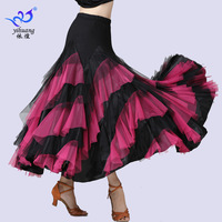 Jupe de danse de salon moderne pour femme Jupe large Swing Long Waltz Prom Competitions and Practice