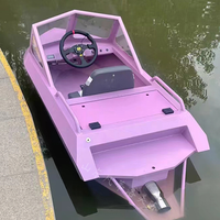 Mini jet-boat haute vitesse, bateau compact pour la pêche en eaux peu profondes, facile à manœuvrer avec une structure de coque stable
