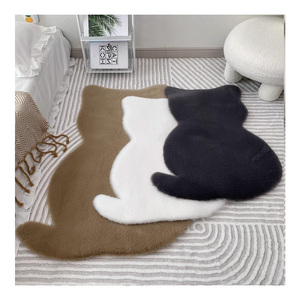 Fabbrica cinese morbida pelliccia di coniglio in poliestere tinta unita di forma speciale tappeto <span class=keywords><strong>Runner</strong></span> con supporto antiscivolo per la decorazione della casa - Product Image 2