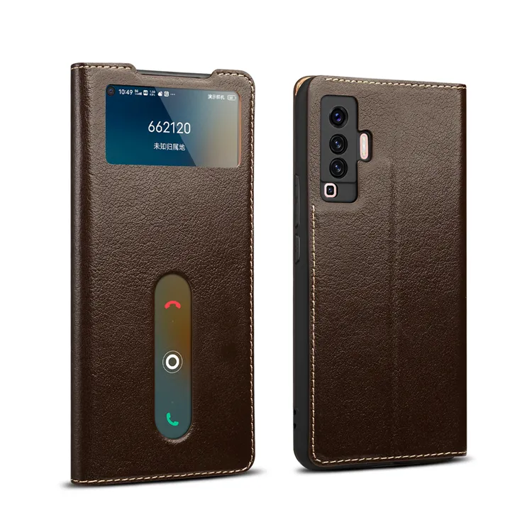 Leather Flip Smart Window anti-fall And Shockproof Practical Mobile Phone Case For VIVO X50pro