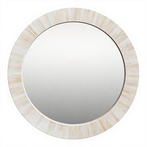 Miroir mural de luxe en nacre blanche, cadre en coquillage artisanal, écologique, intérieurs élégants, design Art Déco, mariages - Product Image 1