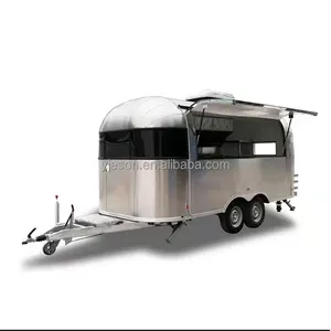 Street Food Trailer Fully Equipped Stainless Steel Remolque cart Food Truck Chips Hotdog Drinks Vending Food Cart