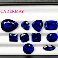 Cadermay 11 formes de saphir cultivé en laboratoire pierres précieuses synthétiques en vrac avec mineur et inclusions pour la fabrication de bijoux