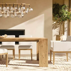 Lustre rectangulaire industriel pour salle à manger de 72 pouces, cadre en fer, verre ovale transparent, lustre linéaire, lustres modernes de luxe de grande taille - Product Image 5