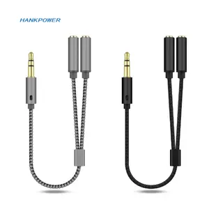 2 dans 1 Câble Adaptateur Splitter 3.5mm Audio Écouteurs Casque À 2 Femelle Jack Casque Mic Audio Câble Pour Mobile Téléphone