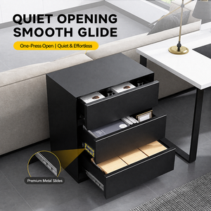 Modern 3-<b>Drawer</b> Lockable <b>Filing</b> Cabinet with Quiet Opening Smooth Glide for Commercial Office & Home Use - Product Image 1