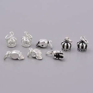 A3082 Fashion 925 Sterling Silver Charm Kalung Liontin Mahkota Tengkorak untuk Pembuatan Perhiasan Diy Grosir - Product Image 2