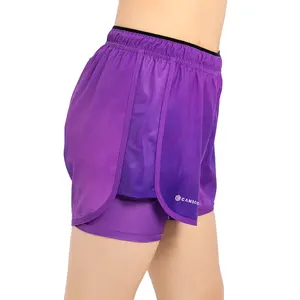 Featured Products Purple Printed Eco Friendly Recycled Seamless Compression Custom Women Running Shorts