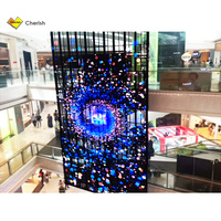 Écran en verre LED transparent incurvé-Écran HD 60% transparent pour les façades de bâtiment et les fenêtres de vente au détail