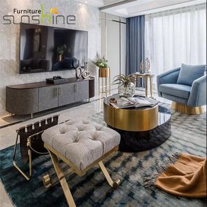 Sunshine Furniture Tea <strong>Tables</strong> With <strong>Black</strong> High <strong>Gloss</strong> <strong>Side</strong> Coffee <strong>Table</strong> Combination Marble Centre <strong>Table</strong> Designs - Product Image 5