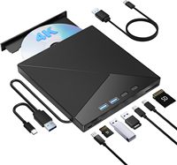 Grabadora de Blu-ray Externa Ultra HD 4K, Unidad de Disco Blu-ray de Lectura y Escritura, USB 3.0, Reproductor de Blu-ray Portátil para Laptop, Compatible con CD, DVD y BD