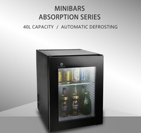 Présentoir de porte en verre simple Petit réfrigérateur Fournisseur Ventes Mini réfrigérateur de bar portable de 40L pour hôtel et chocolat avec congélateur