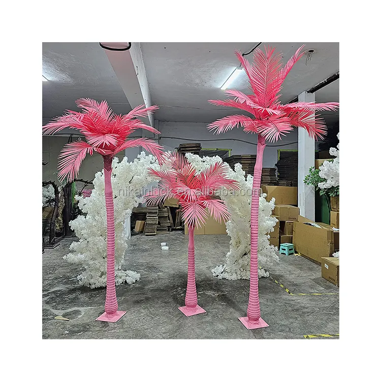 結婚式やイベントの装飾のための異なる高さの最高品質の花の木のセンターピースピンクのヤシの木