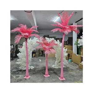 Top Quality Flower Tree Centerpieces Pink Palm Tree With Different Height For Wedding And Events Decoration
