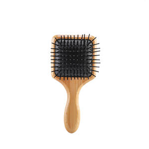 Brosse à cheveux professionnelle en bambou, carrée, avec coussin en nylon, pour massage du cuir chevelu, peigne en bois pour les soins capillaires à domicile - Product Image 5
