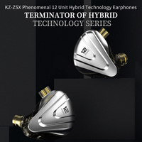 Vente en gros d'écouteurs originaux KZ ZSX Casque Led Écouteurs HiFi Mini Écouteurs avec câble détachable à 2 broches
