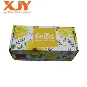 Logo XJY stampa grande carta cosmetica doppio lato stampa imballaggio scatola postale con inserto in schiuma