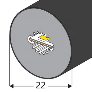 <span class=keywords><strong>Tube</strong></span> néon LED flexible RGB noir de 22 mm de diamètre, 360 degrés, pour fêtes, bande LED néon noire - Product Image 3