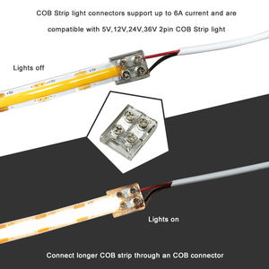 Conectores de luz de cinta Led apretar bloques de terminales de tornillo 2 pines 8mm tira de conector a conector de tira - Product Image 2