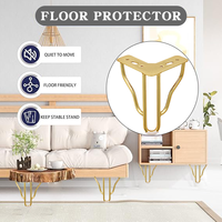 Pieds de canapé en fer doré, design moderne, 12 cm, 15 cm, pièces de mobilier pour chambre, salon, hôpital, atelier, vente en gros, facile à installer