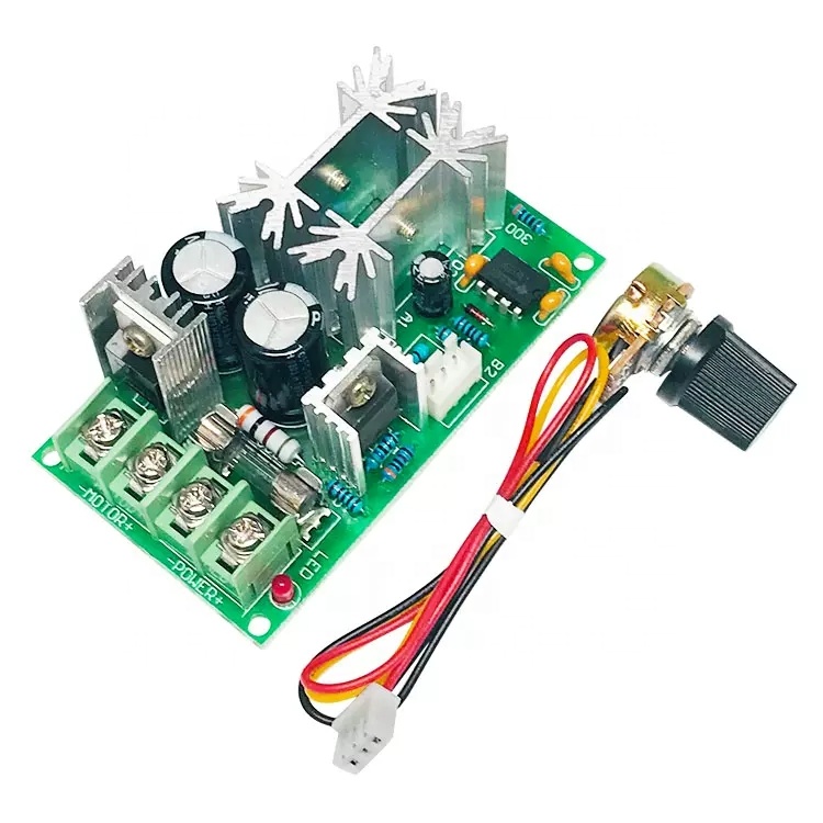 Регулятор скорости двигателя, 10-60 В постоянного тока, 20 А, контроллер, модуль управления питанием, ШИМ контроллер, 12 В, 24 В, 36 В, 48 В