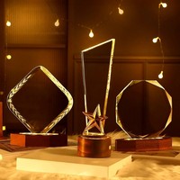 Nouveau Trophée LED en Cristal, Plaque Lumineuse en Bois, Récompense d'Autorisation d'Agent, Panneau de Franchise Haut de Gamme, Cérémonie de Remise des Prix, Vente Flash