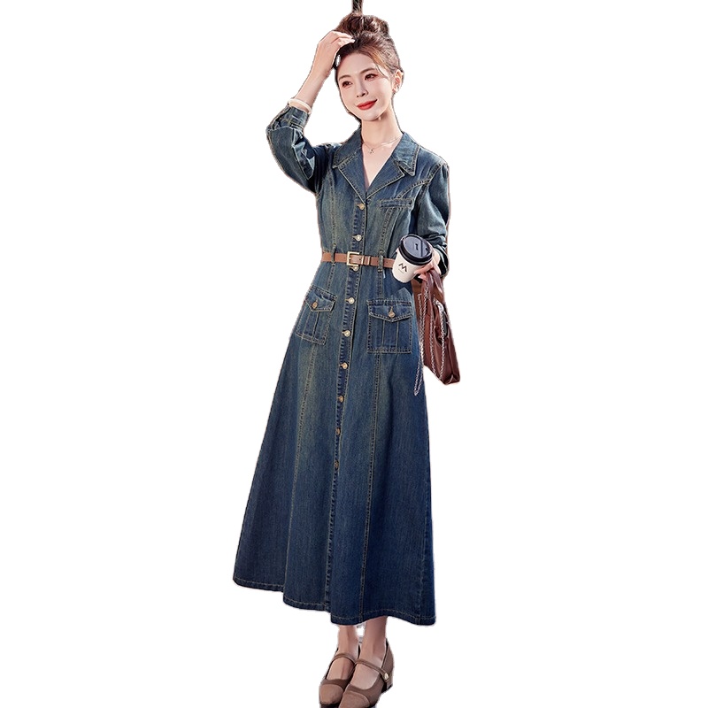 Korean Style Denim Dress for Lady - Top Quality & Trends