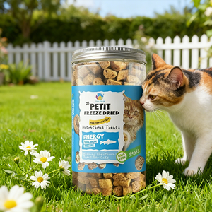 Petiscos Orgânicos de Carne de Salmão com Alto Teor de Proteína, Liofilizados para Gatos, Saúde da Pele e Pelagem - Product Image 1