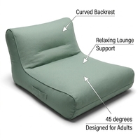 Chaise flottante gonflable pour adultes, chaise longue de piscine recouverte de tissu, dossier incurvé, hôtel de villégiature, OEM personnalisé