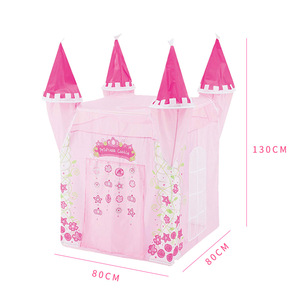 Tente de jeu Château de Princesse 80x80x130cm pour filles, tente de jeu d'intérieur avec tours et porte en filet - Product Image 1