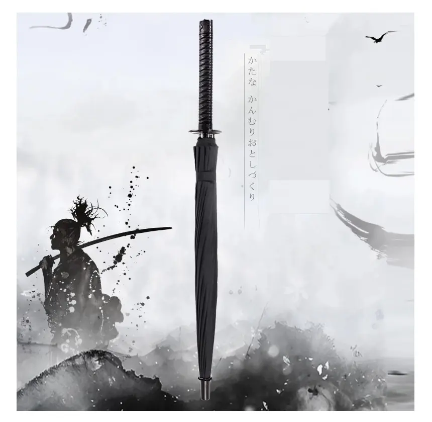 सीधे कस्टम समुराई तलवार के आकार का जापानी बारिश छाता