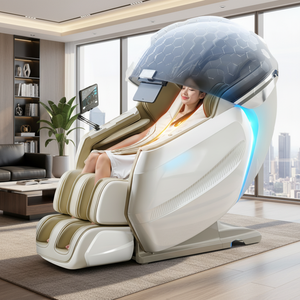 Akustische Wellen 8D Motor Dual Zero Gravity SL-<span class=keywords><strong>Track</strong></span> KI-Sprachsteuerung Wärmetherapie Massagesessel mit Kopfbedeckung für Wellness zu Hause - Product Image 1