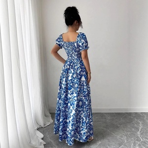 Vestido Maxi Elegante de Punto para Mujer, Verano D&M, Moda Femenina, Mangas Cortas Abullonadas, Vestido Casual de Manga Larga para Mujer - Product Image 2