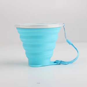 Vasos Plegables de Silicona de 270 ml al por Mayor, Botella de Agua Plegable para Viajes y Campamento, Taza Plegable Reutilizable para Niños - Product Image 1