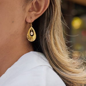 Pendientes de Acero Inoxidable en Forma de Lágrima con Circonita, Joyería para Fiestas - Product Image 2