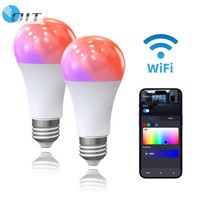 RGB lampu LED pintar dapat diisi ulang E27 bohlam 220V 5W pengendali jarak jauh Dimmable catu daya DC untuk penggunaan rumah kompatibel Android