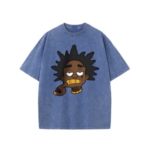 Camiseta de algodón 100% para hombre de alta calidad, ropa de calle lavada con ácido personalizada, impresión de gran tamaño Digital, camisetas lavadas con ácido al por mayor - Product Image 5