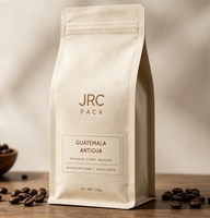 Emballage écologique personnalisé avec logo imprimé, 250g, 1kg, pour café, en-cas, nourriture pour animaux, sacs de café de 5 lb avec valve et fermeture éclair