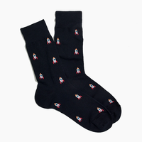 Chaussettes classiques classiques personnalisées requin homme d'affaires de bureau bleu bambou