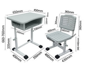 ชุดเก้าอี้พลาสติกตั้งโต๊ะนักเรียนแบบปรับแต่งได้ชุดเฟอร์นิเจอร์โต๊ะสำหรับโรงเรียนประถมศึกษาแบบทันสมัยส่งตรงจากโรงงาน - Product Image 4